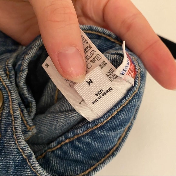 AMERICAN Apparel Blue Denim Jean Skirt A-Line Button Front • sz M Medium - Picture 3 of 5